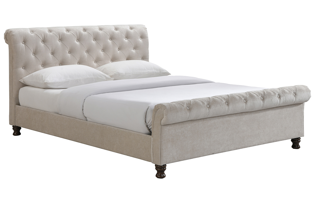 Letto matrimoniale 160x200 velluto capitonne RILEY