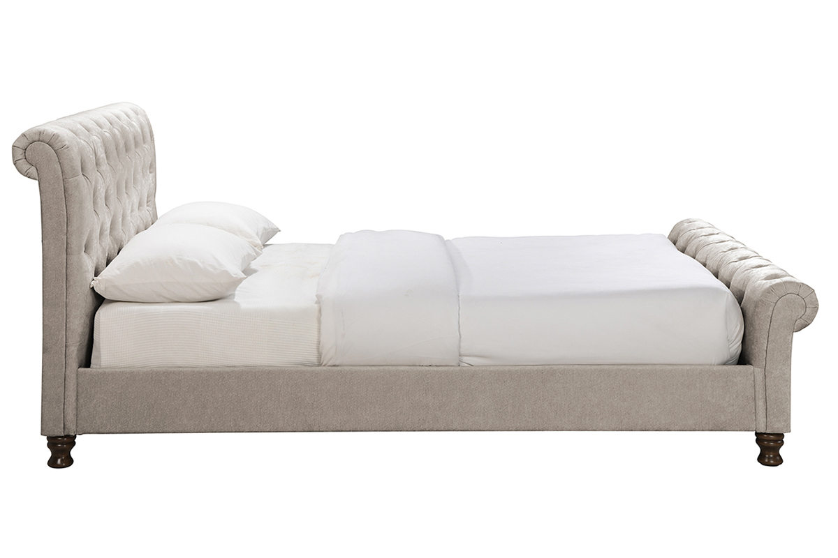 Letto matrimoniale 160x200 velluto capitonne RILEY