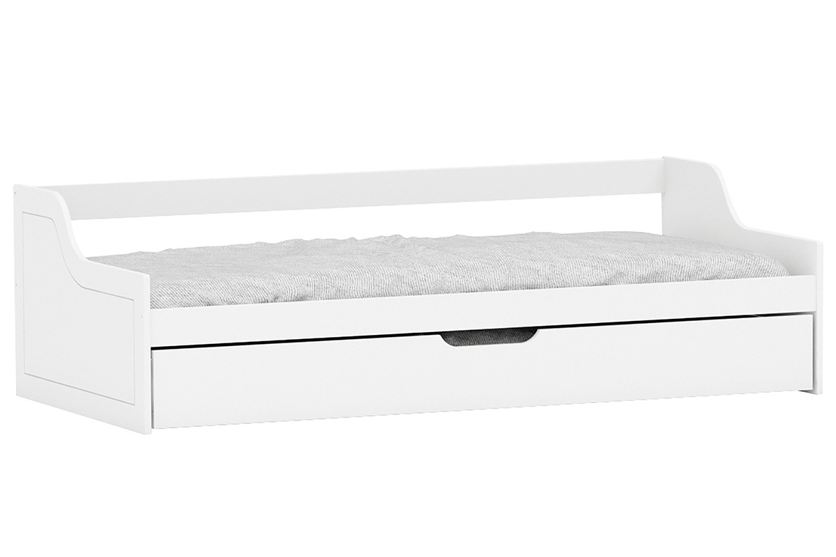 Letto per bambini con cassetto 90x200 pino bianco THEO