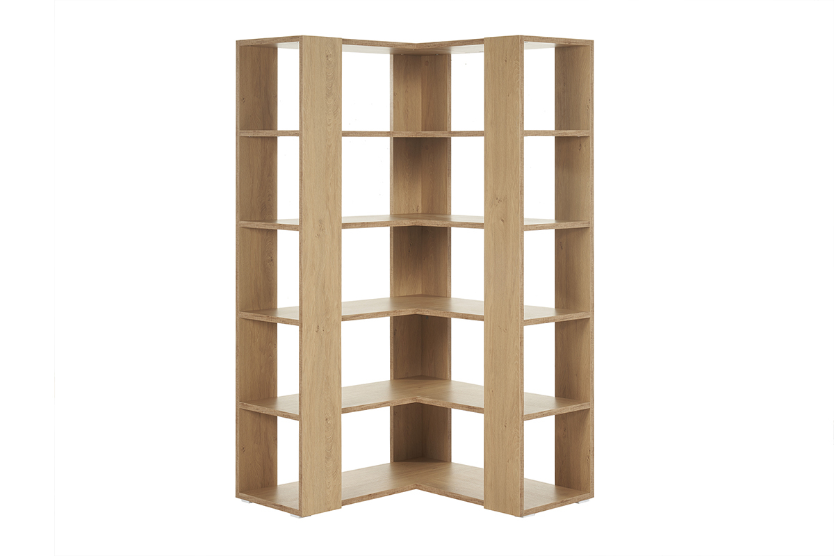 Libreria a ripiani angolare finitura legno chiaro rovere L95 cm MUSSO