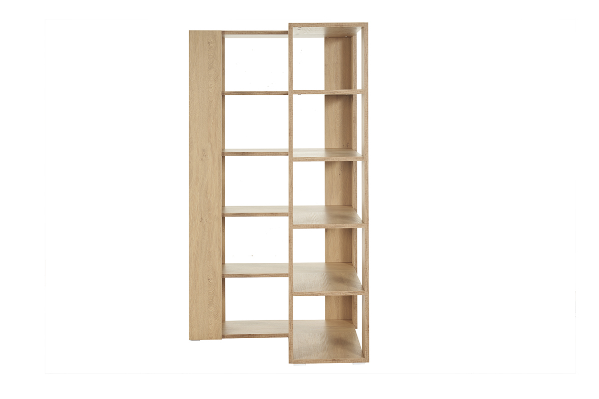 Libreria a ripiani angolare finitura legno chiaro rovere L95 cm MUSSO