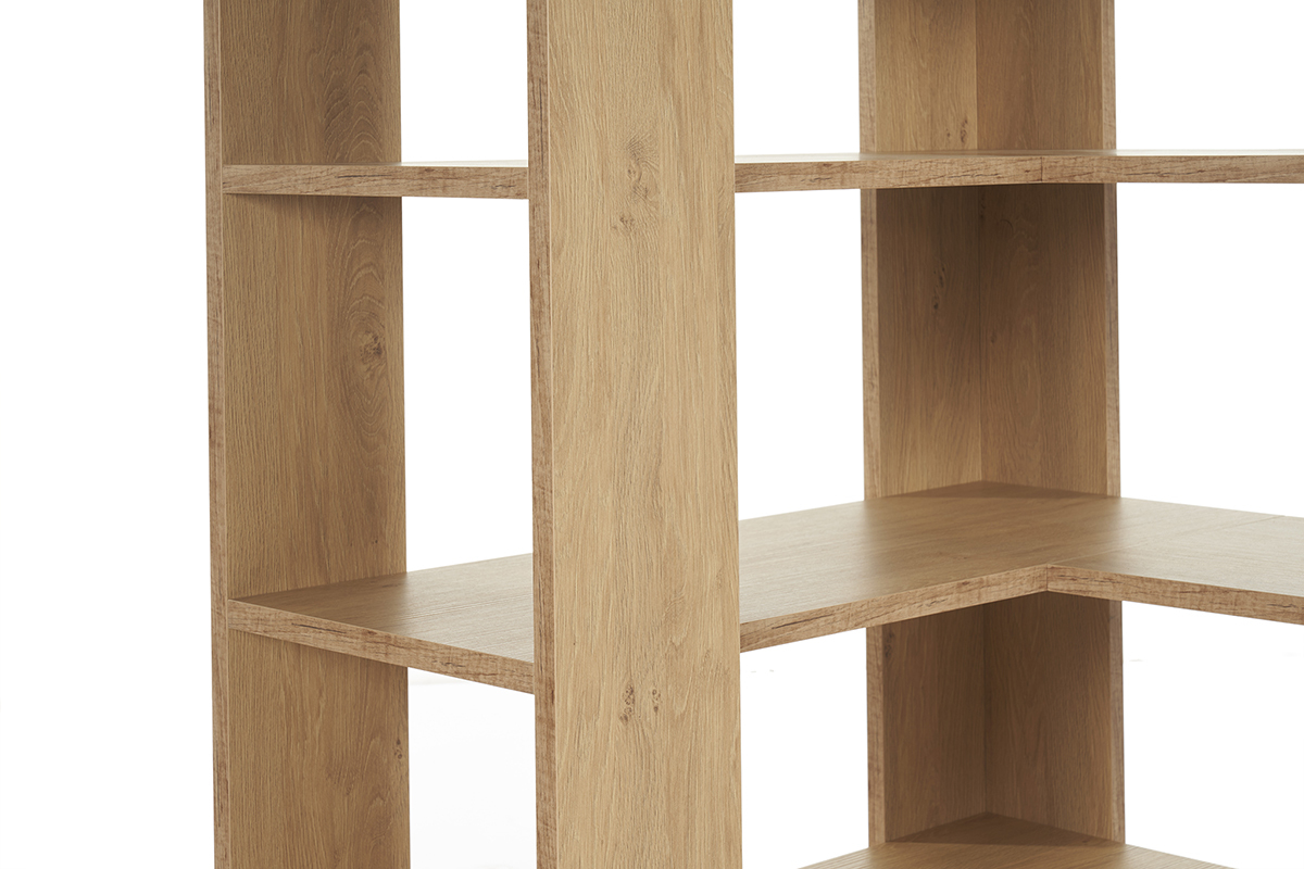 Libreria a ripiani angolare finitura legno chiaro rovere L95 cm MUSSO