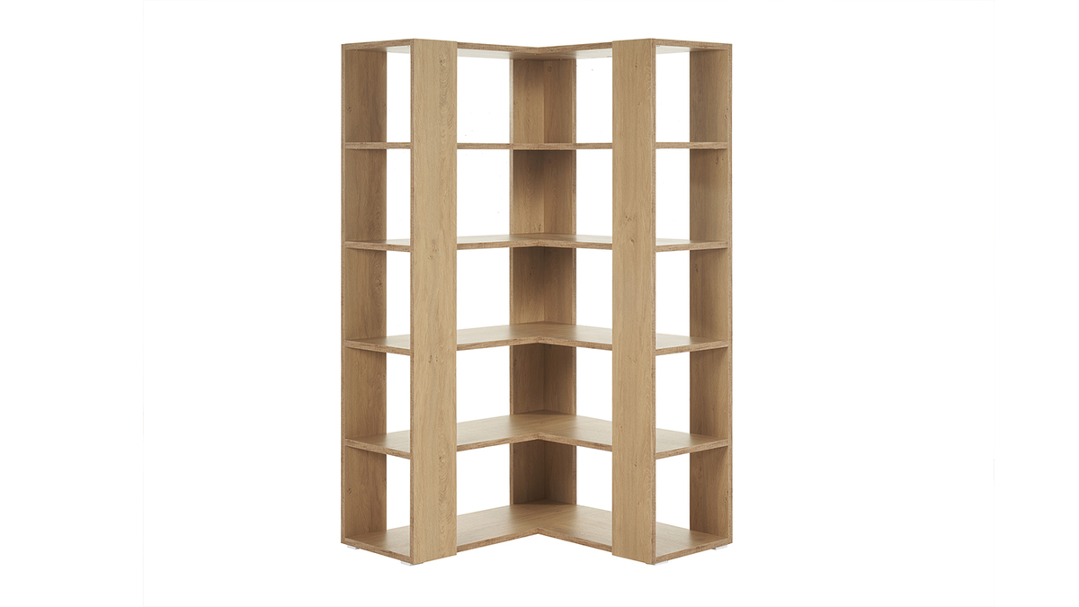 Libreria a ripiani angolare finitura legno chiaro rovere L95 cm MUSSO