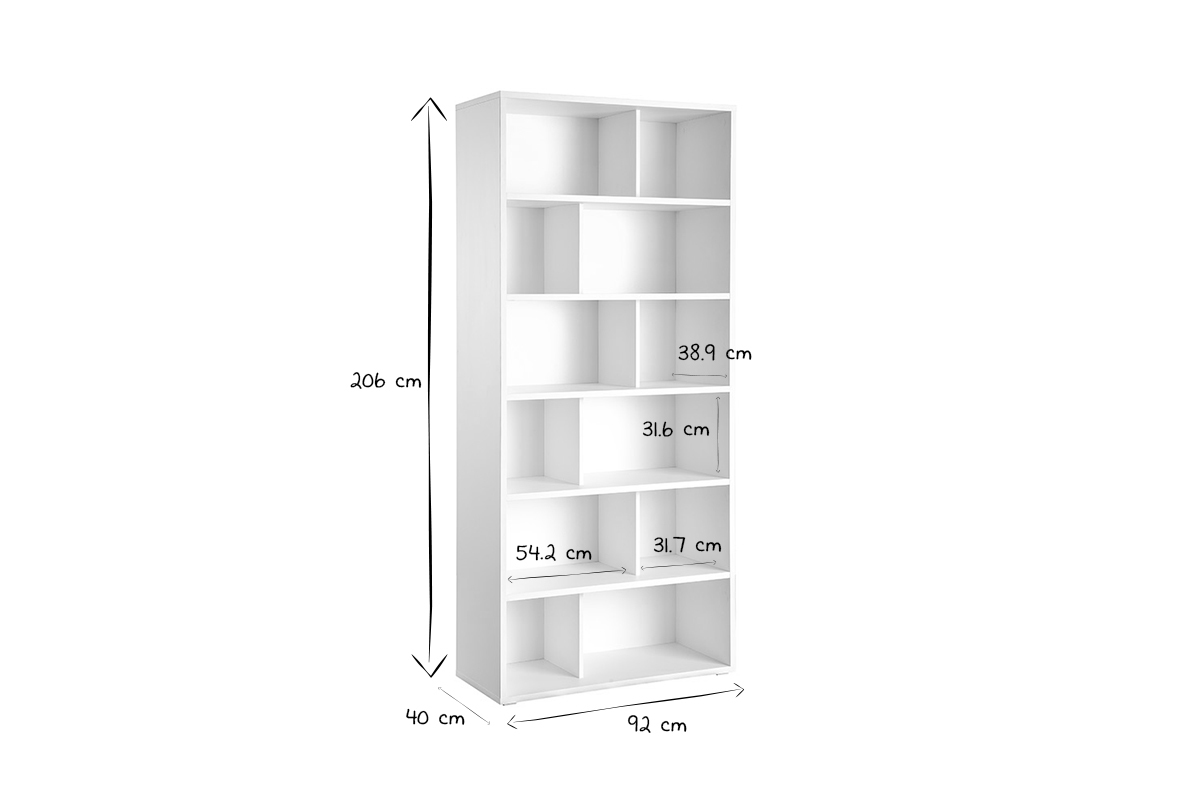 Libreria design in legno bianco EPURE