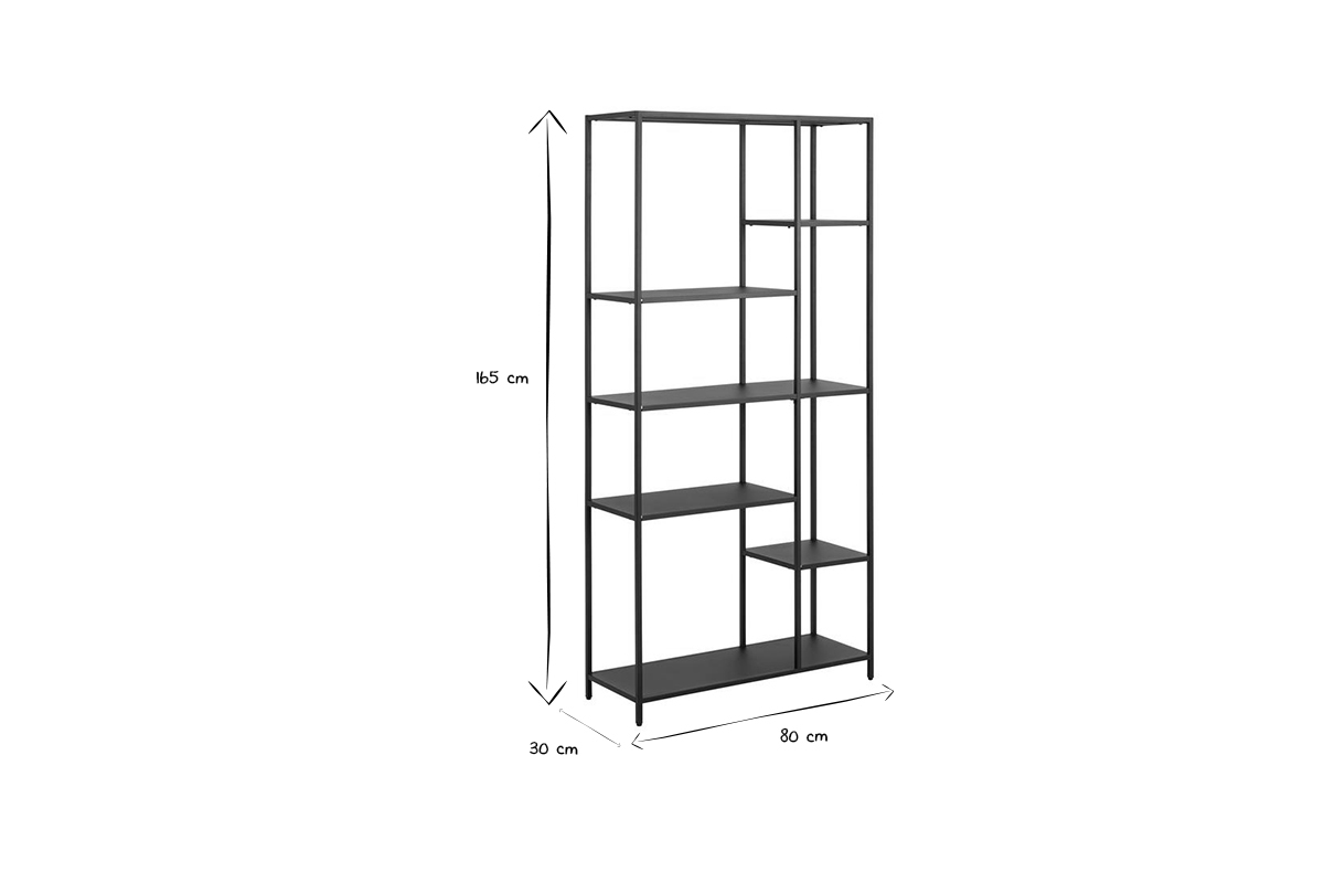 Libreria design in metallo nero H165 cm PODIUM