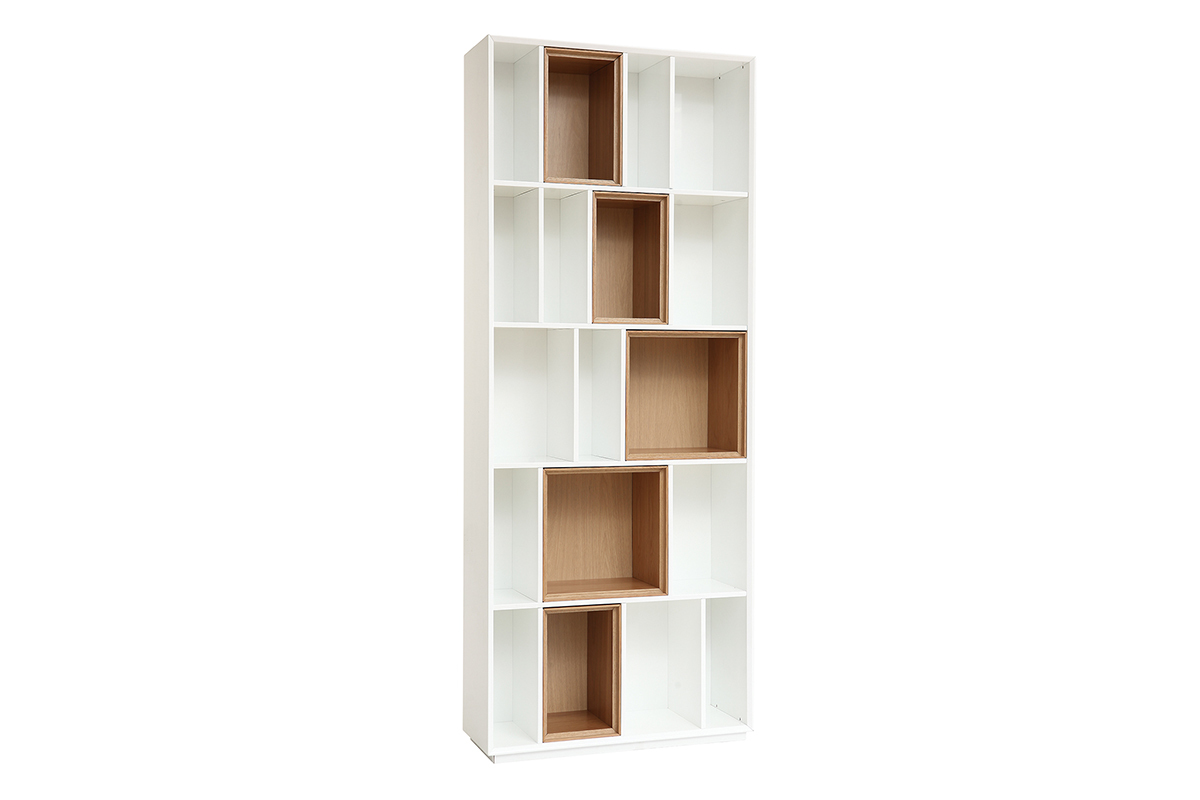 Libreria design modulabile Bianco e quercia JAZZ