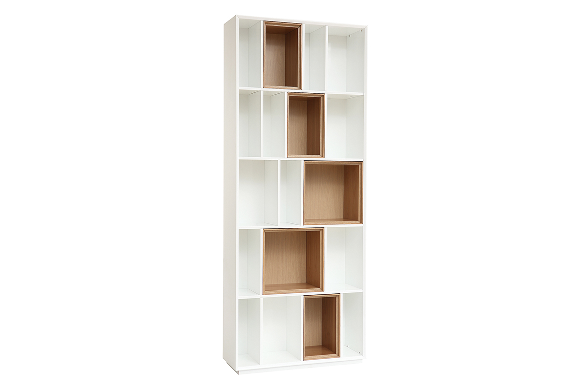 Libreria design modulabile Bianco e quercia JAZZ