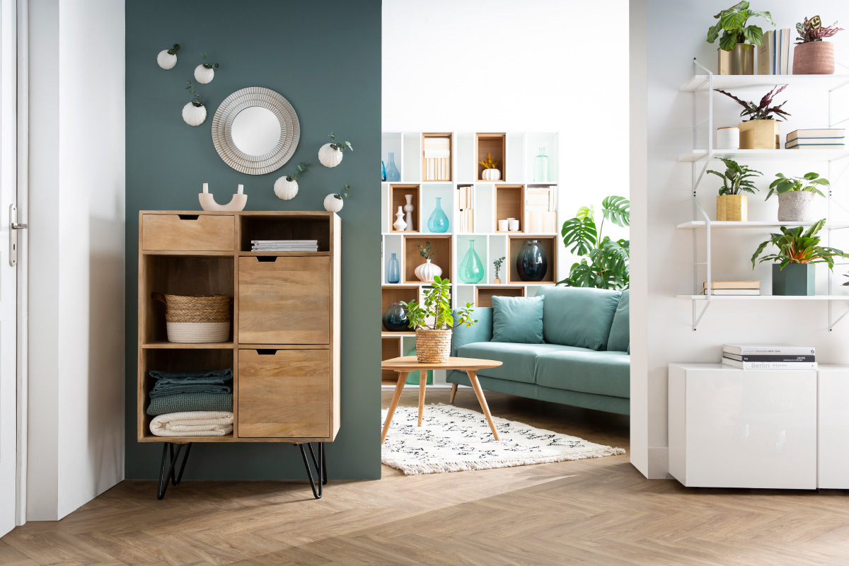 Libreria design modulabile Bianco e quercia JAZZ