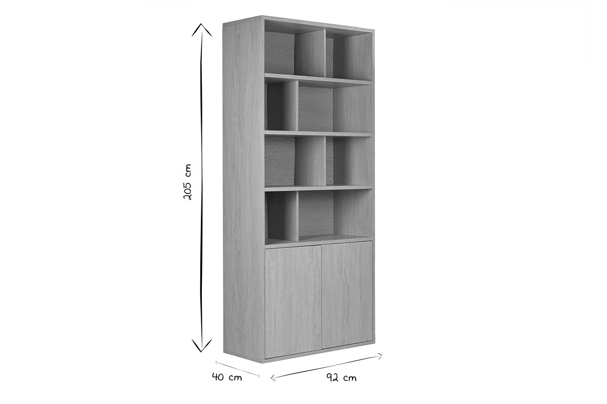 Libreria finitura legno chiaro rovere L92 cm NAGANO