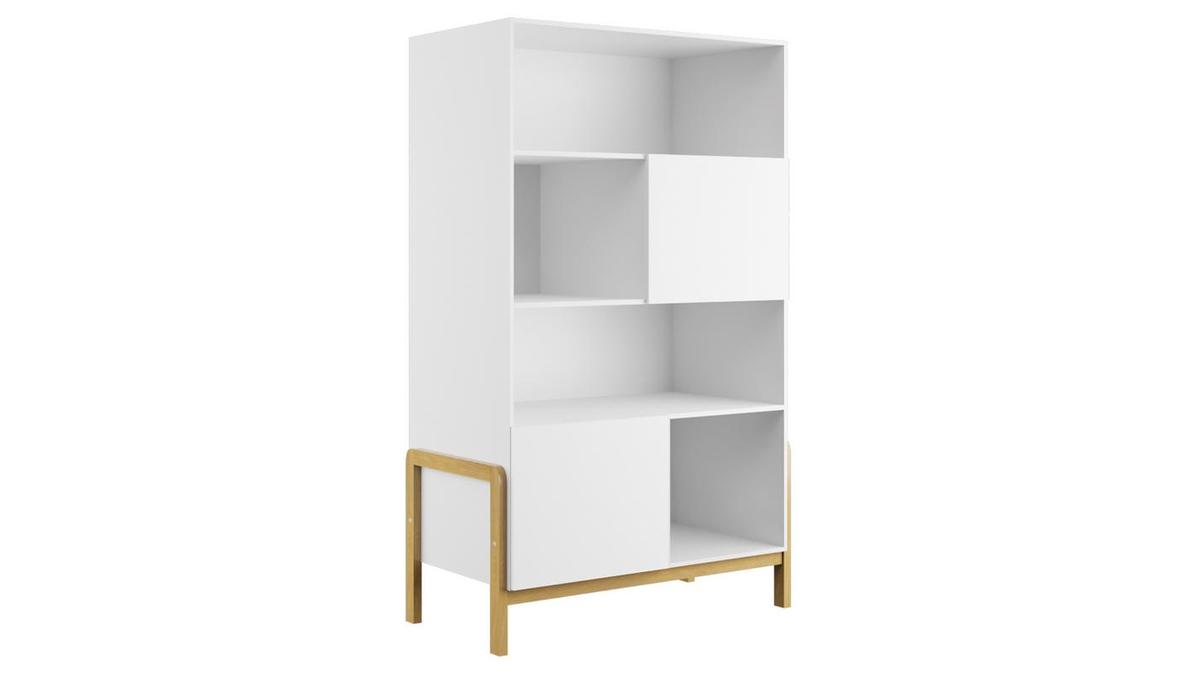 Libreria scandinava bambino bianco opaco e rovere H160 cm CELESTINE