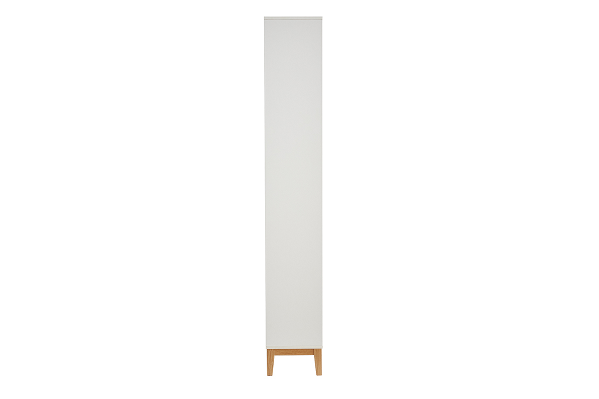 Libreria scandinava in legno chiaro rovere e bianco L90 cm ABEL