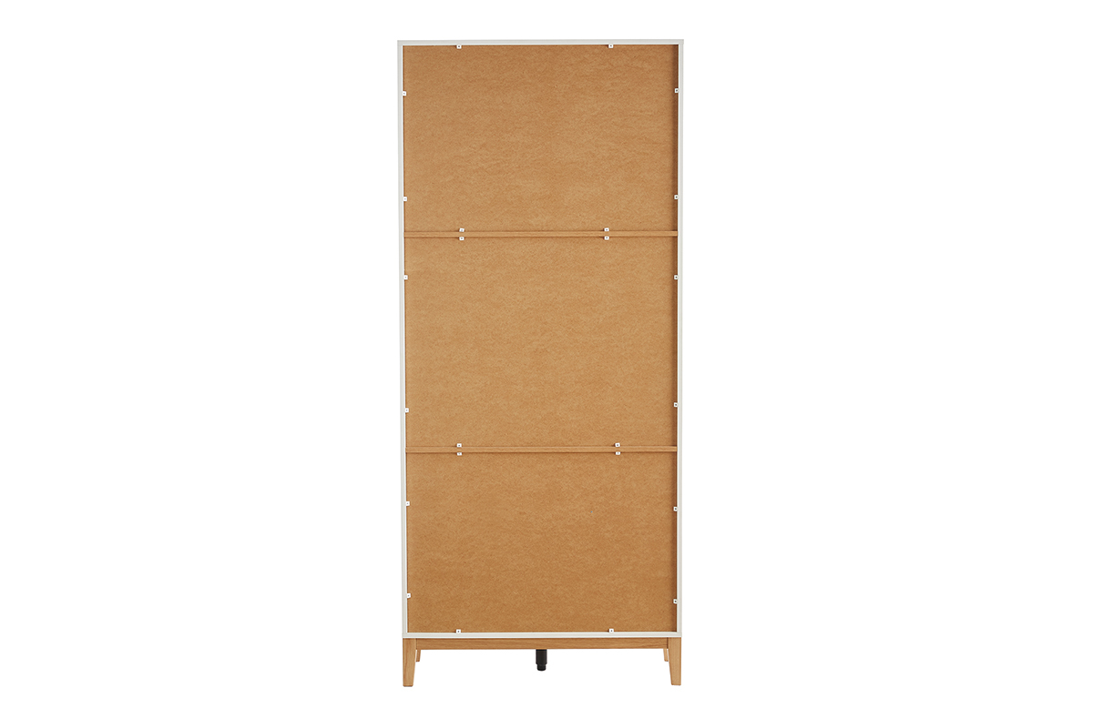 Libreria scandinava in legno chiaro rovere e bianco L90 cm ABEL