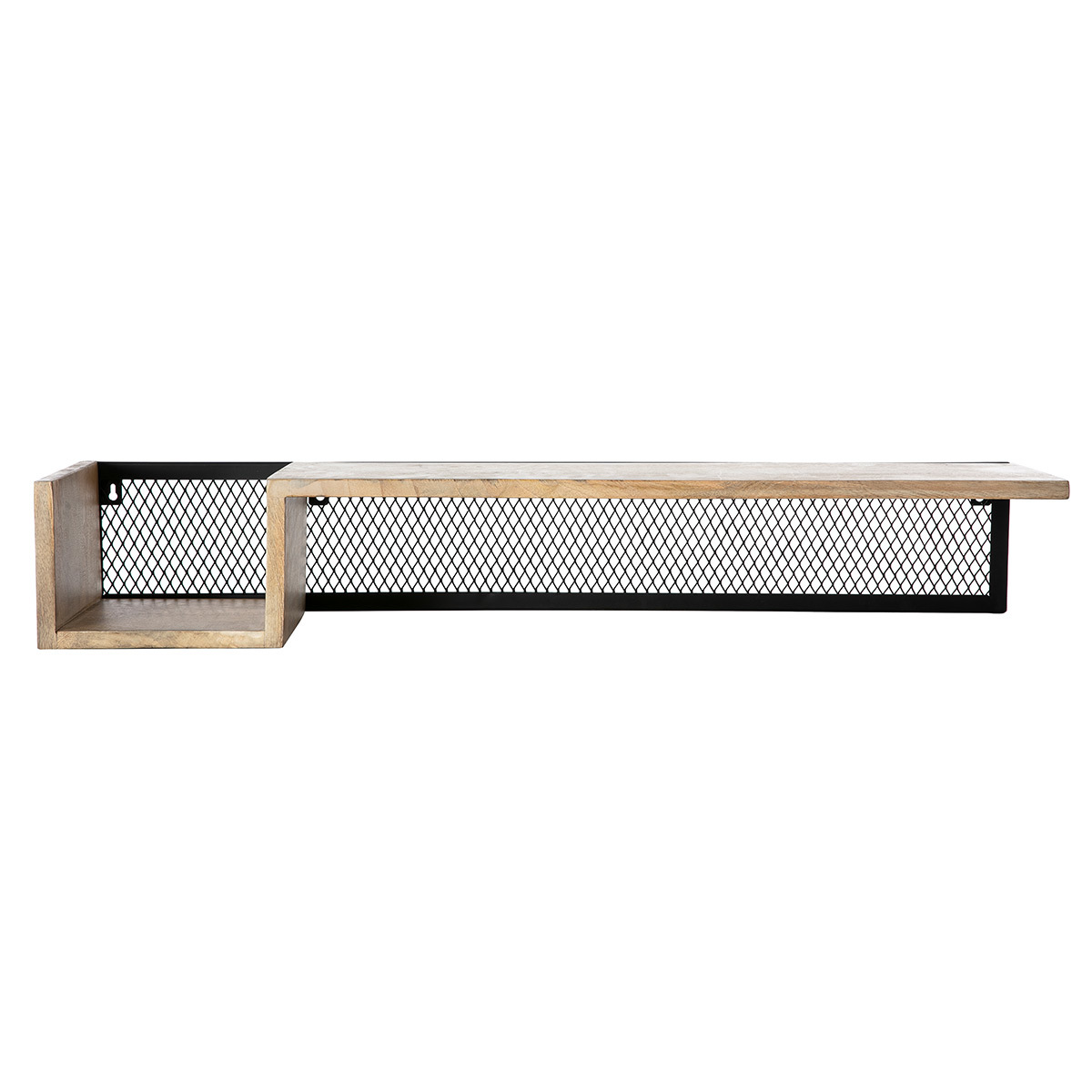 Mensola murale industriale in mango e metallo 90 cm RACK