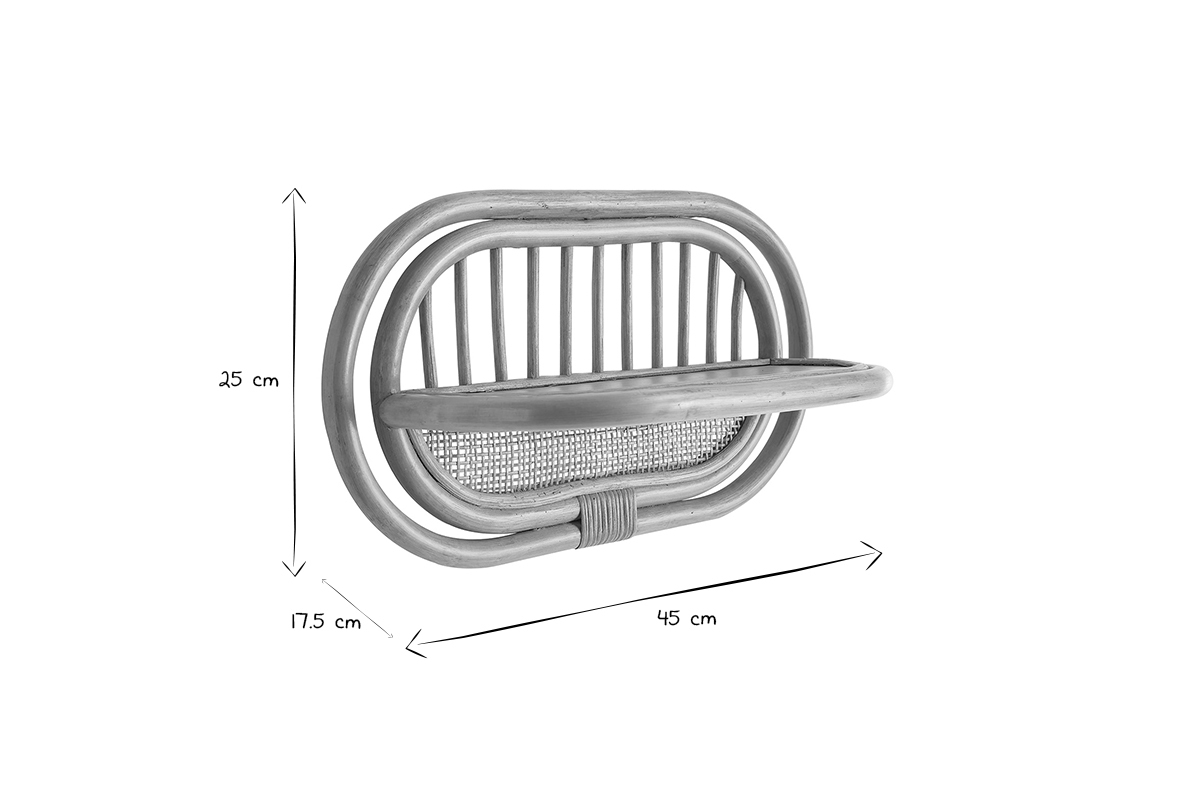 Mensole da parete in rattan e motivo a intreccio L45 cm (set di 2) SYBILLE