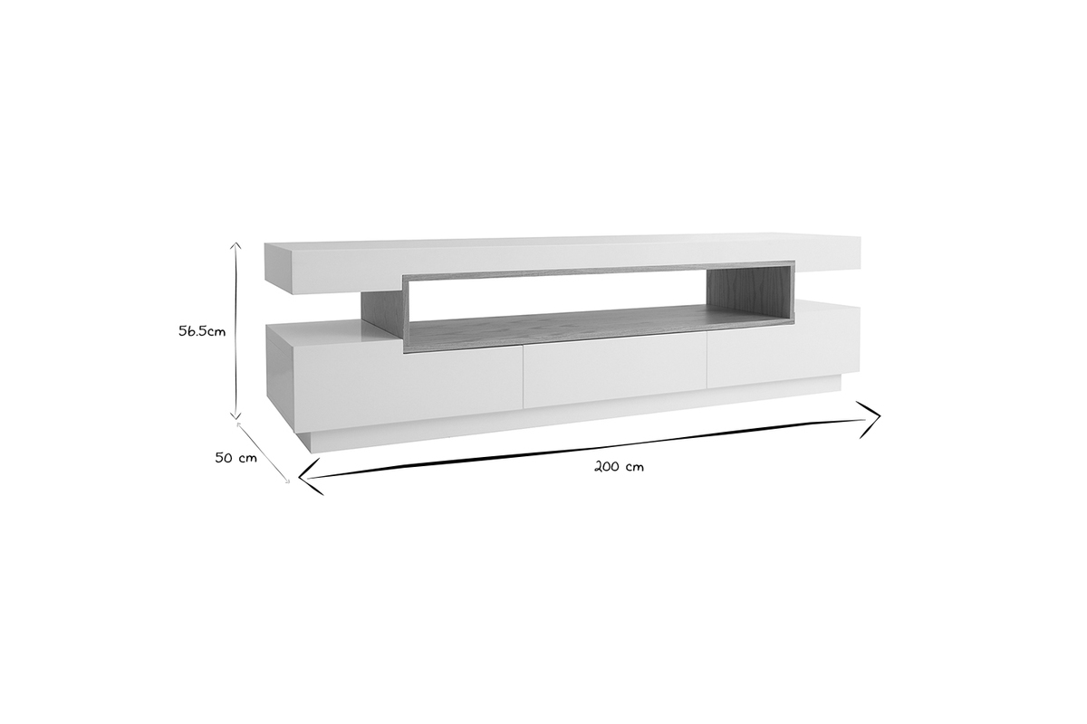 Mobile porta TV design laccato bianco LIVO