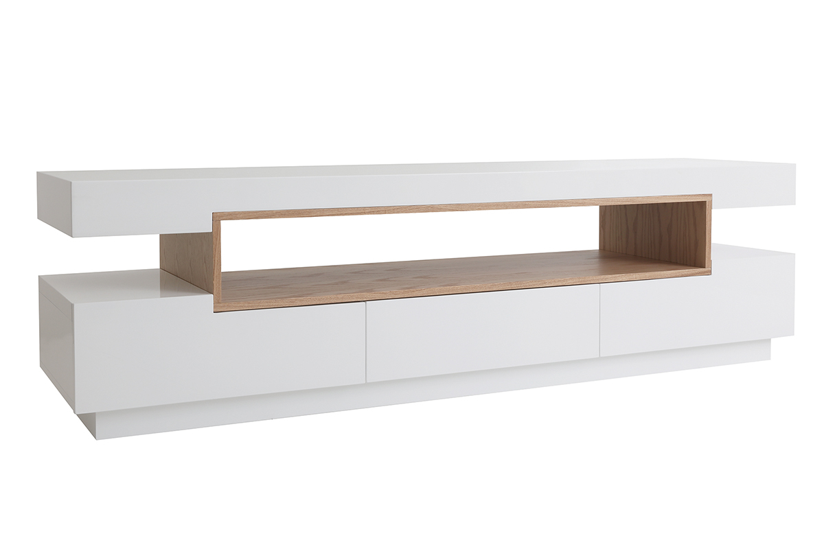 Mobile TV design bianco e legno LIVO