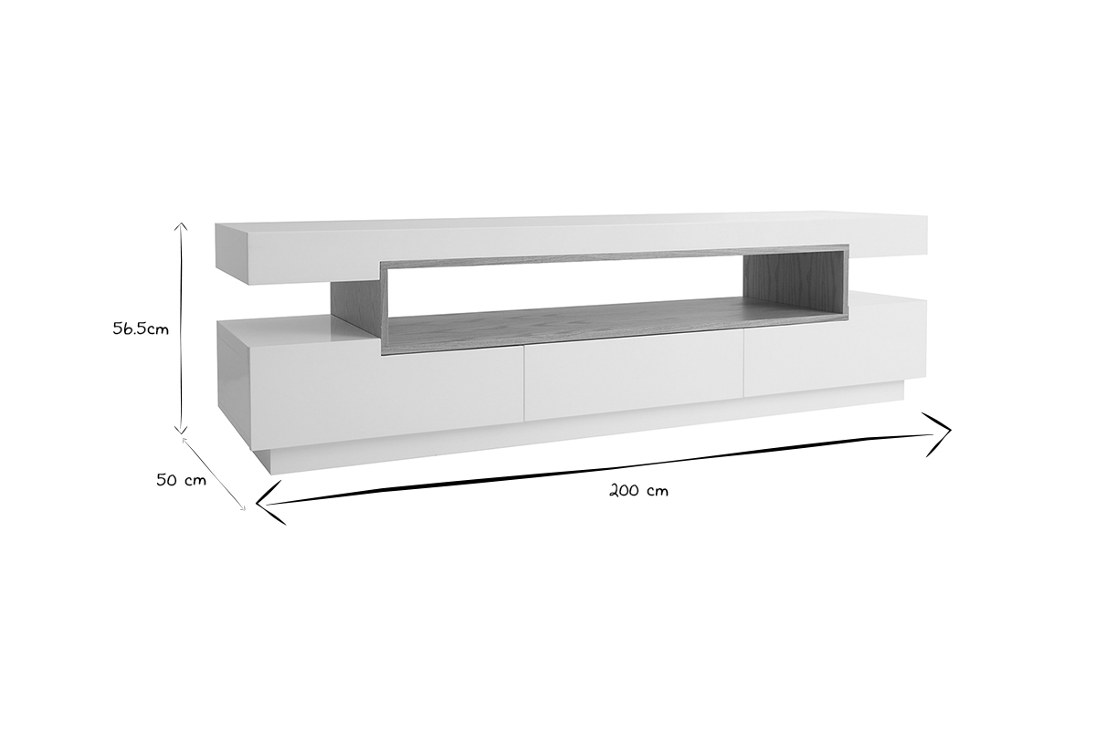 Mobile TV design bianco e legno LIVO