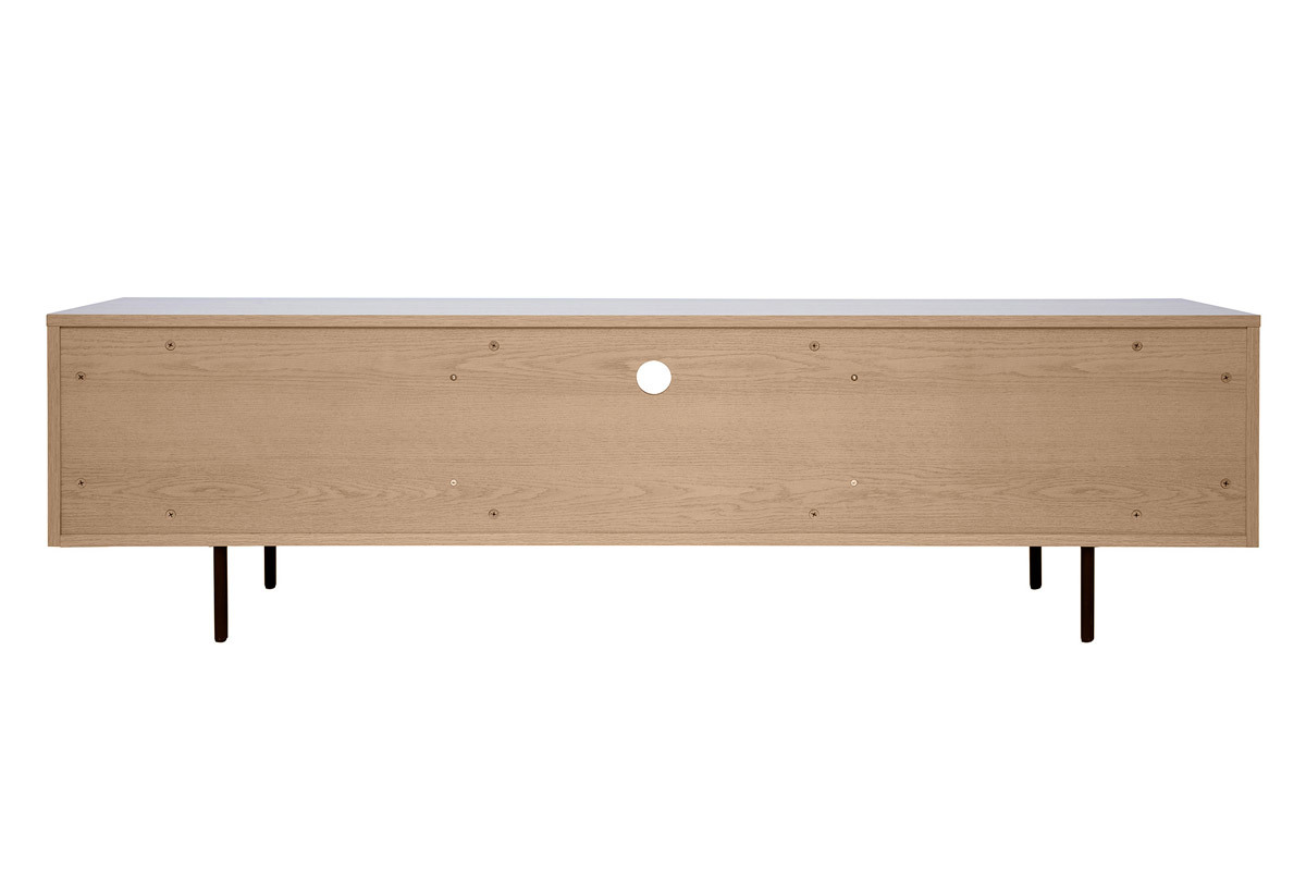 Mobile TV design finitura legno chiaro rovere e metallo nero L180 cm ALASKA