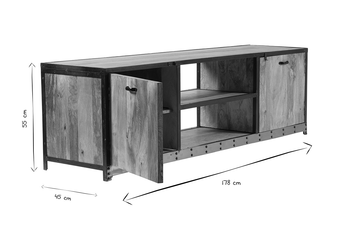 Mobile TV design industriale 178cm INDUSTRIA