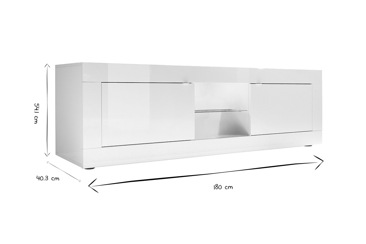 Mobile TV design laccato bianco 180 cm LATTE