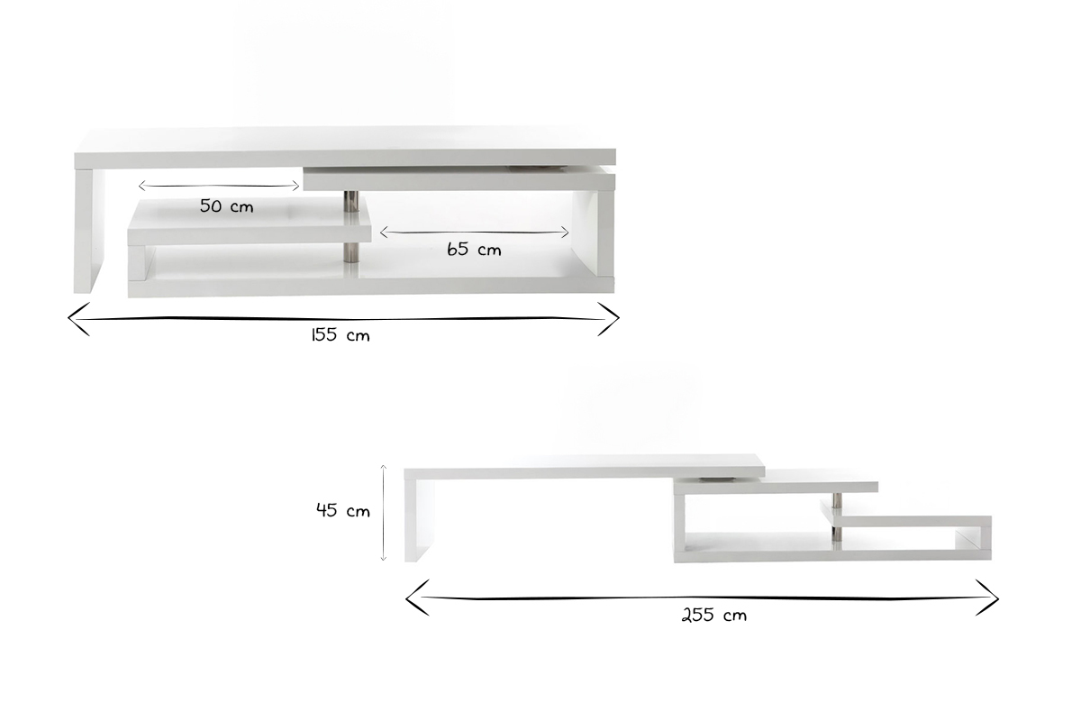 Mobile TV design laccato bianco girevole MAX V2