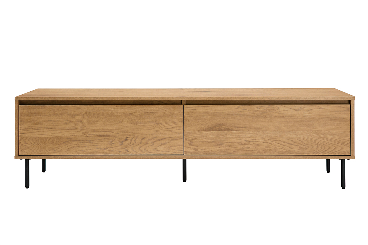 Mobile TV finitura legno chiaro rovere 2 cassetti L160 cm ARAGON