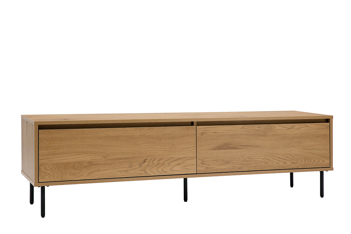 Mobile TV finitura legno chiaro rovere 2 cassetti L160 cm ARAGON