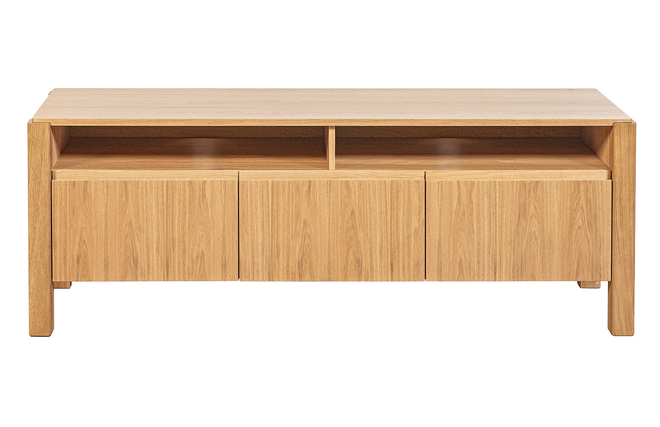 Mobile TV scandinavo con ripiani legno rovere L160 cm AGALI - Miliboo