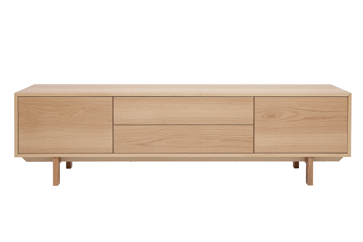 Mobile TV scandinavo legno chiaro L180 cm SID