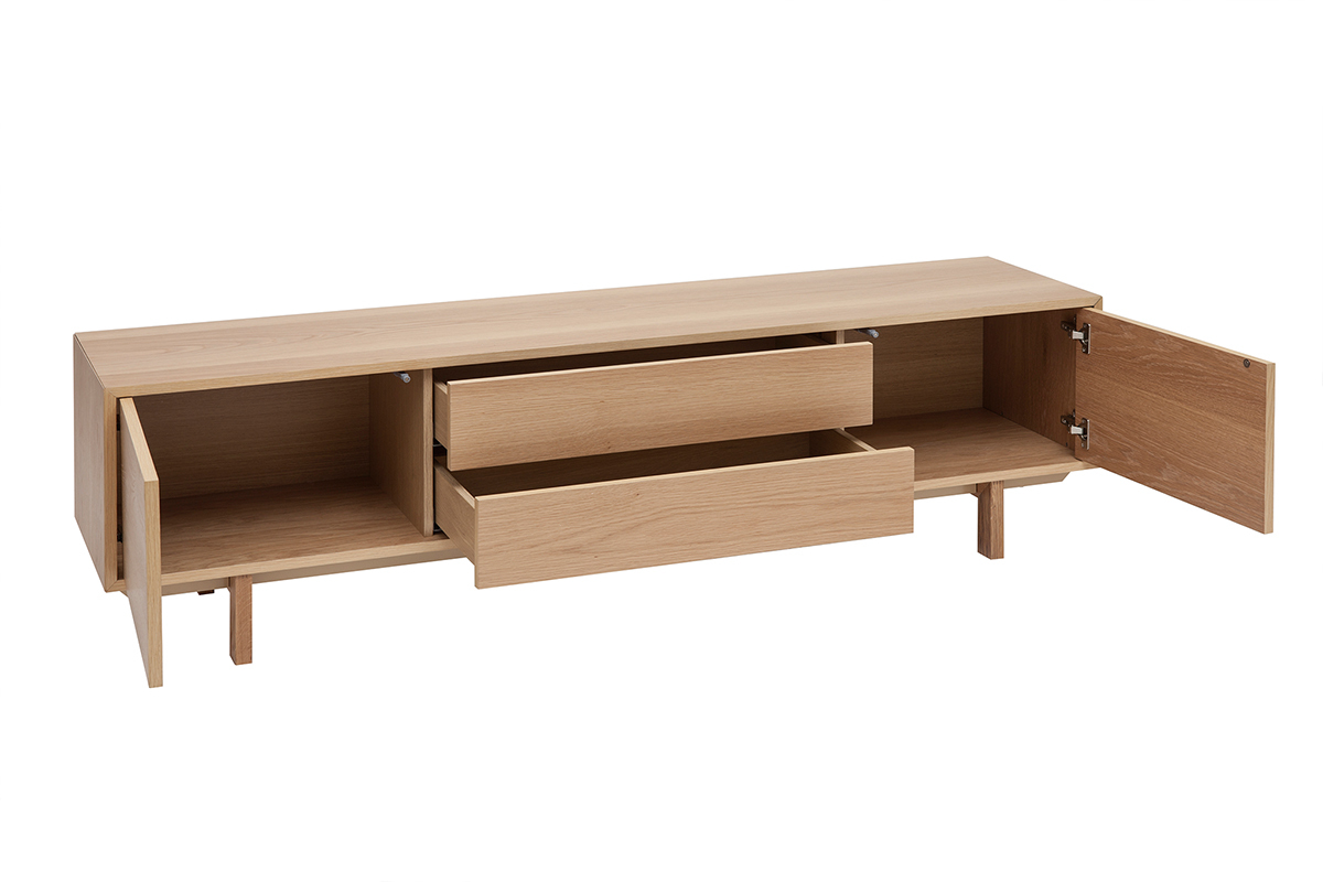 Mobile TV scandinavo legno chiaro L180 cm SID