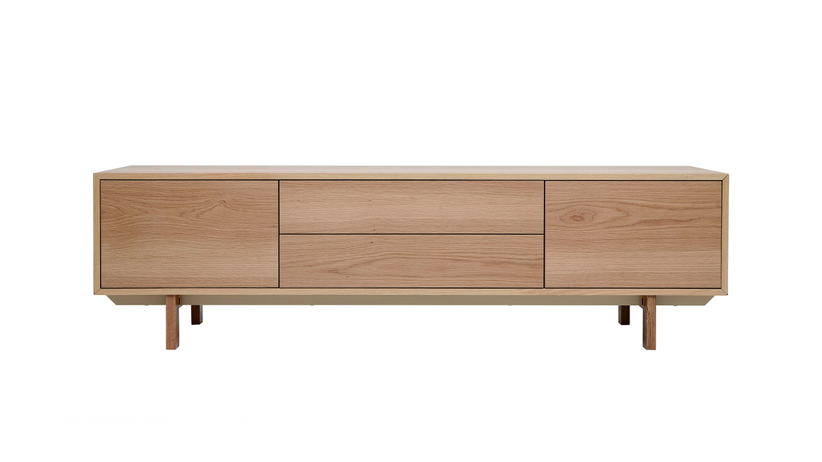 Mobile TV scandinavo legno chiaro L180 cm SID