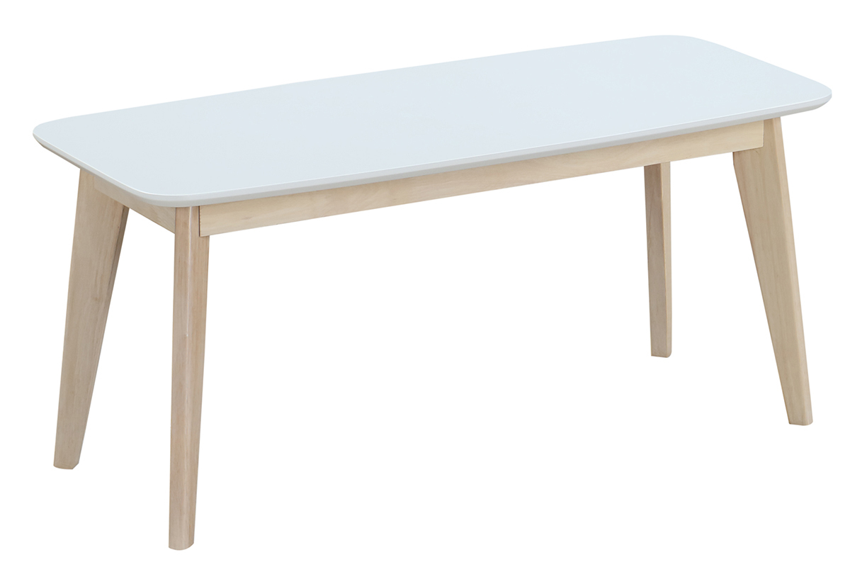 Panca design 100cm bianco e legno LEENA