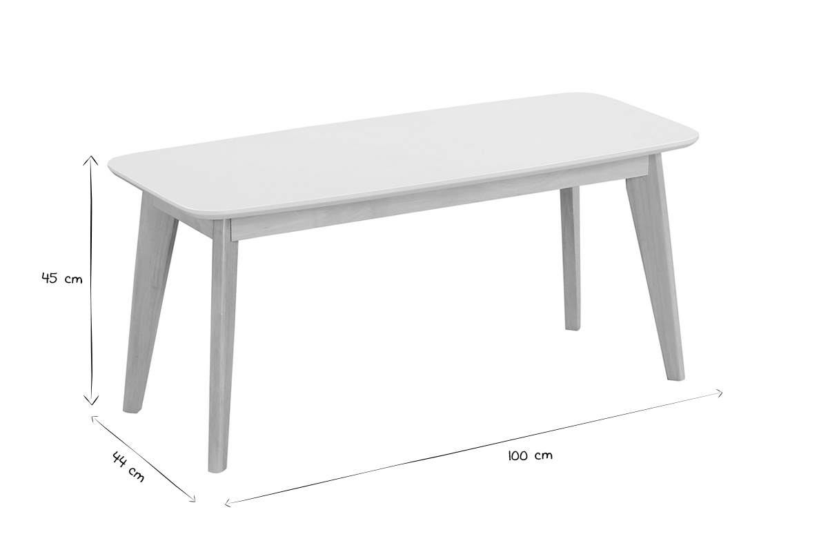 Panca design 100cm bianco e legno LEENA