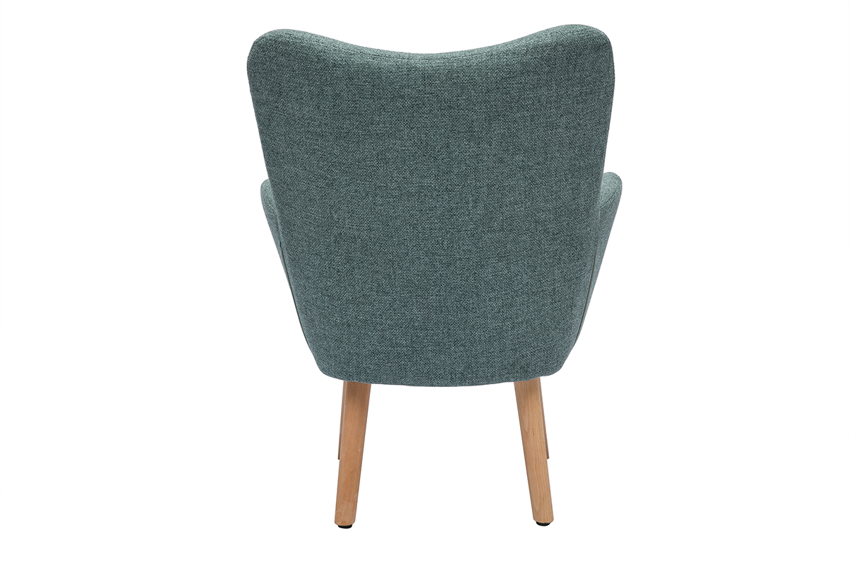 Poltrona da bambino in stile scandinavo verde-grigio in tessuto e legno chiaro BABY BRISTOL