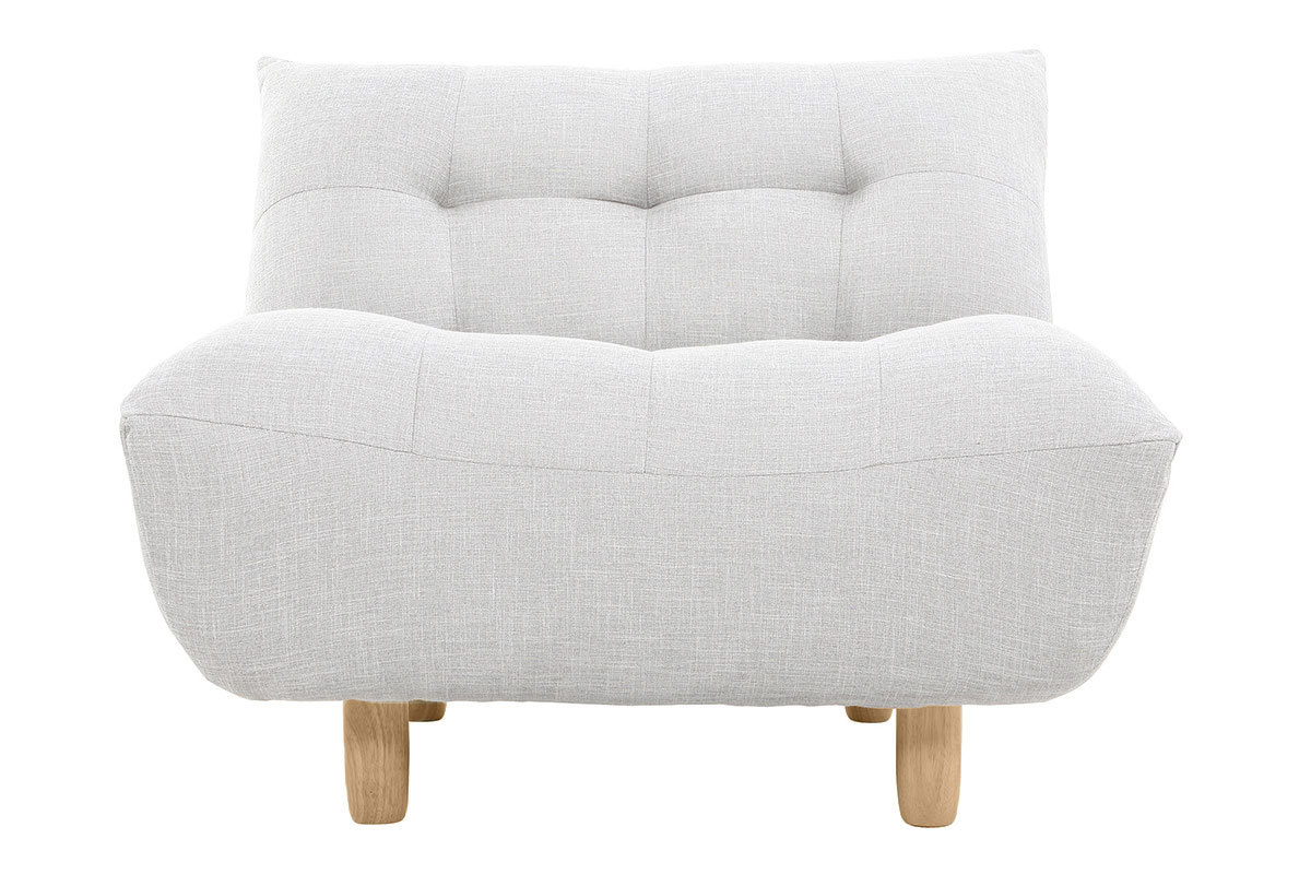 Poltrona design scandinavo grigio e quercia YUMI