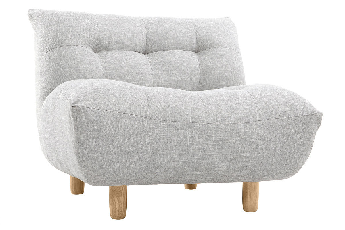 Poltrona design scandinavo grigio e quercia YUMI