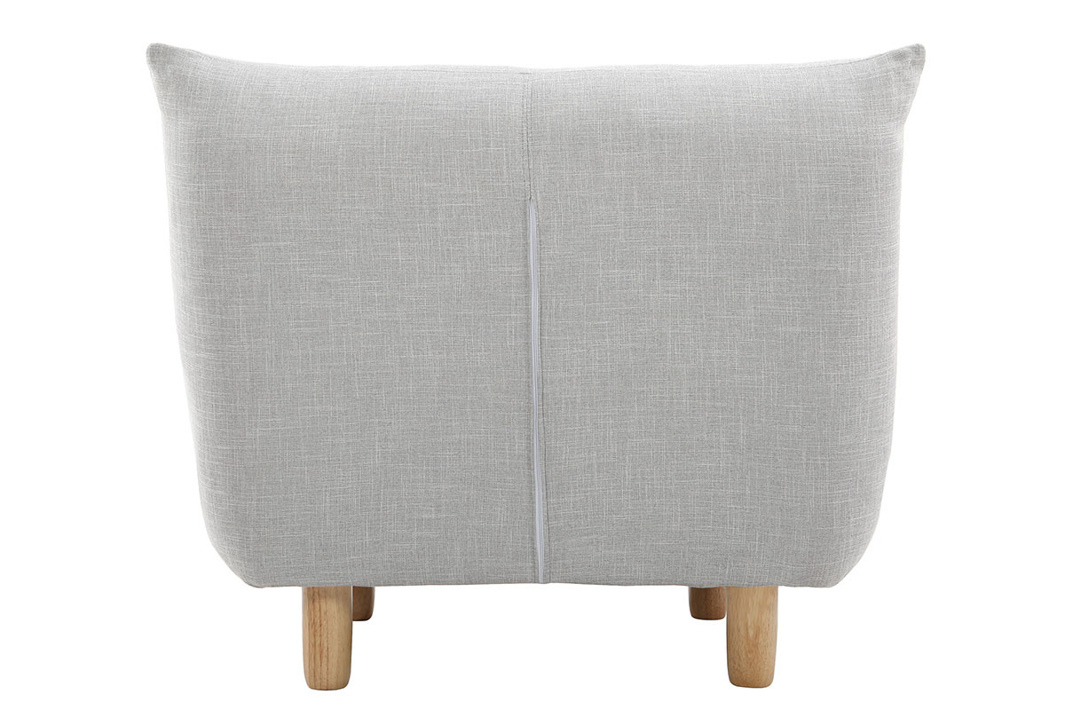 Poltrona design scandinavo grigio e quercia YUMI