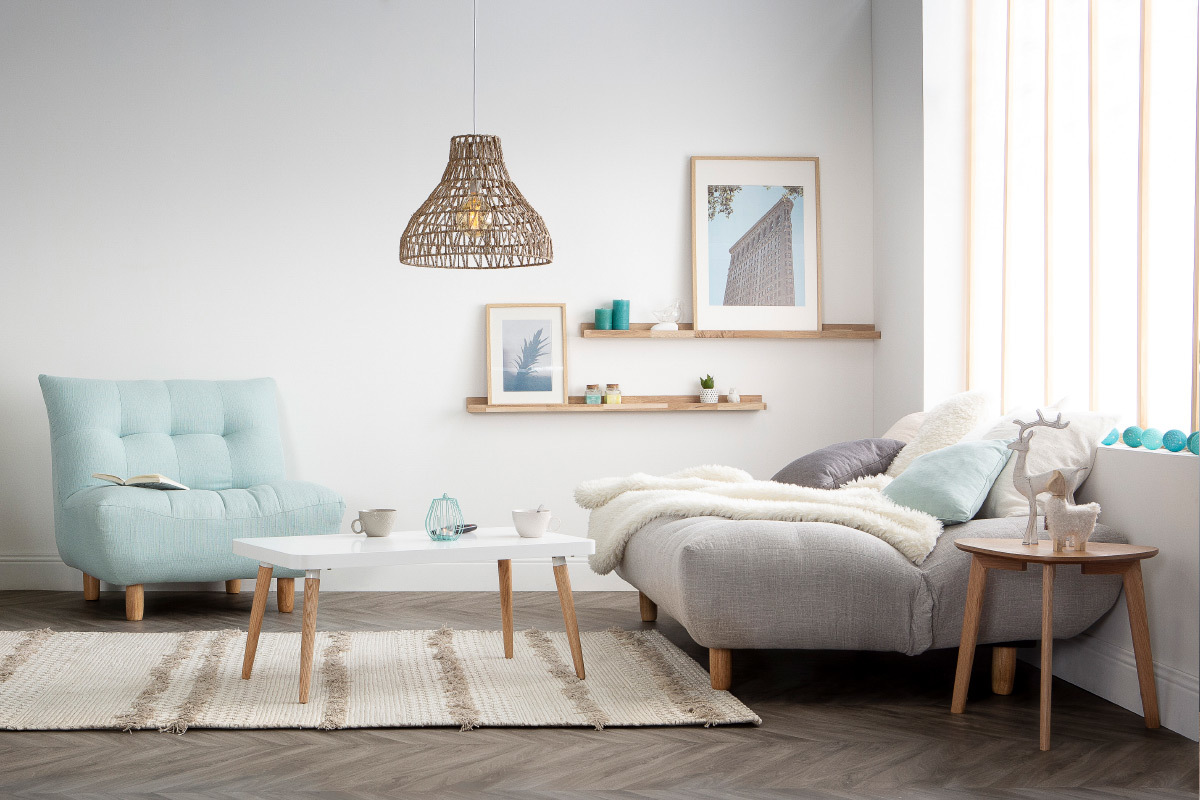 Poltrona design scandinavo naturale YUMI