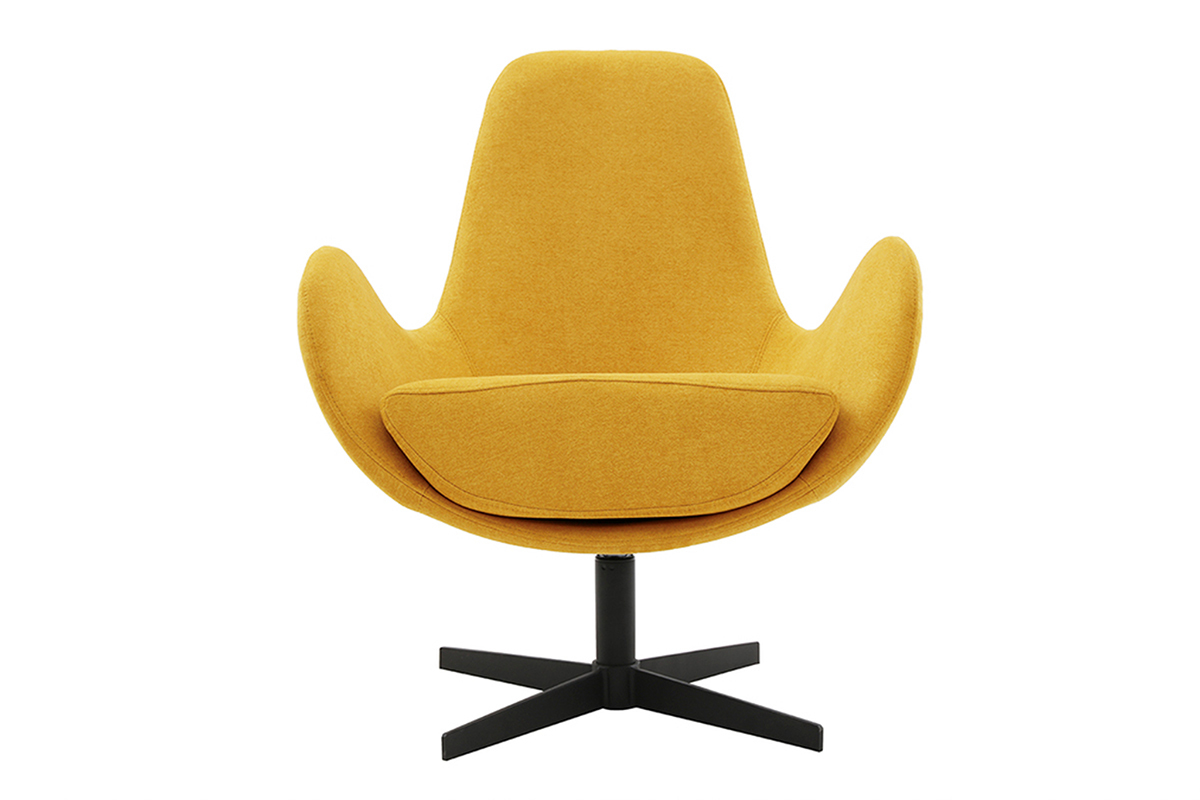 Poltrona design velluto giallo senape ANDY