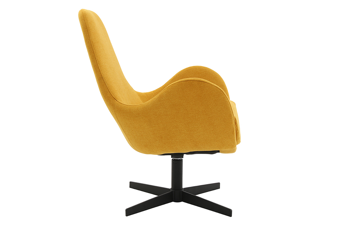 Poltrona design velluto giallo senape ANDY