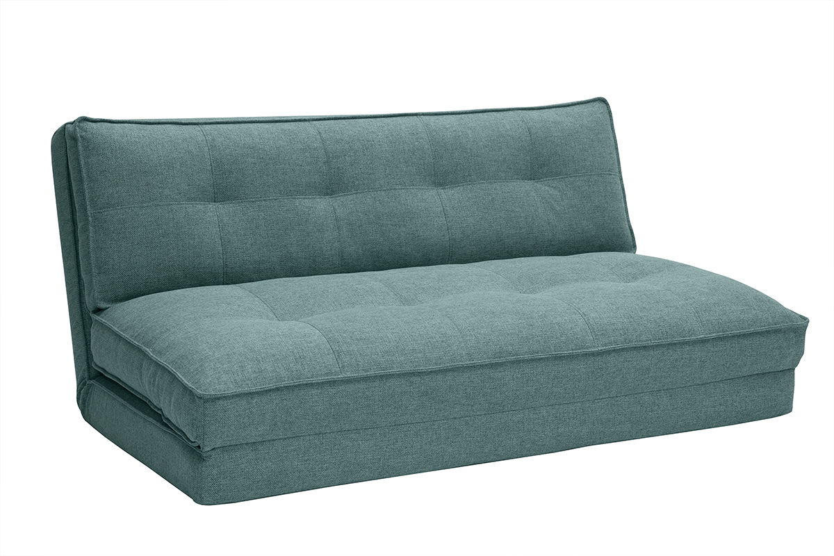 Poltrona letto 2 posti convertibile in tessuto verde grigio SALLY