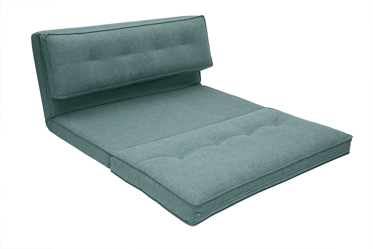 Poltrona letto 2 posti convertibile in tessuto verde grigio SALLY