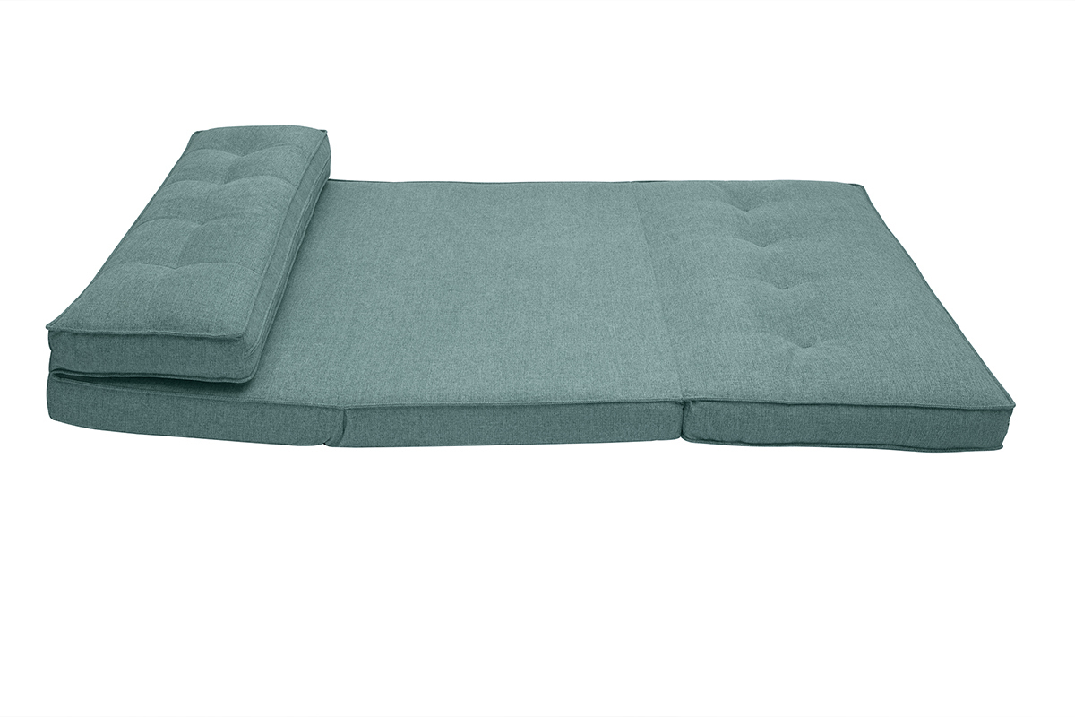 Poltrona letto 2 posti convertibile in tessuto verde grigio SALLY