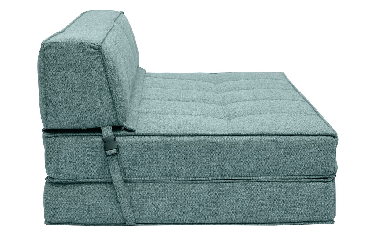 Poltrona letto 2 posti in tessuto grigio-verde KATY