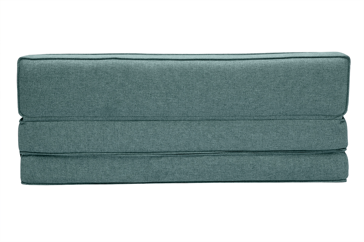 Poltrona letto 2 posti in tessuto grigio-verde KATY