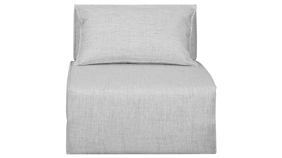 Poltrona letto singola in tessuto grigio chiaro VICTOR