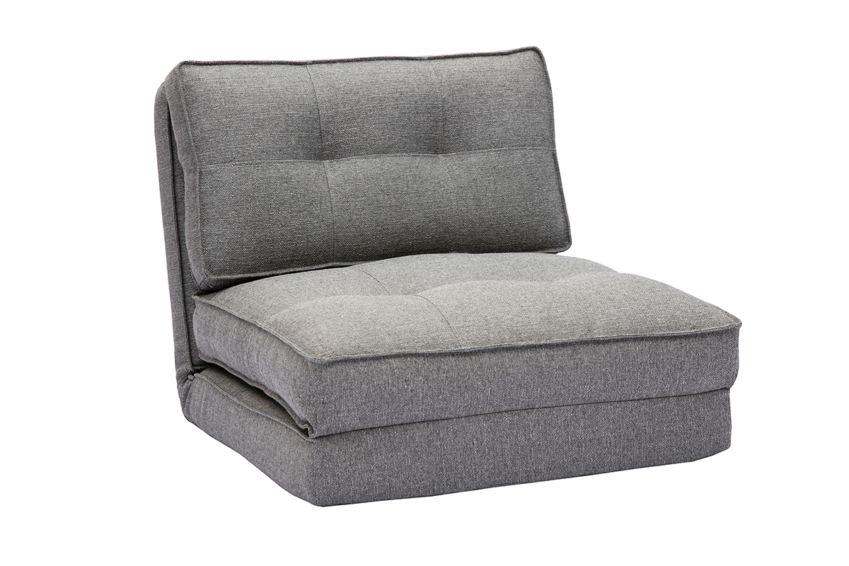 Poltrona letto singola in tessuto grigio chin SALLY