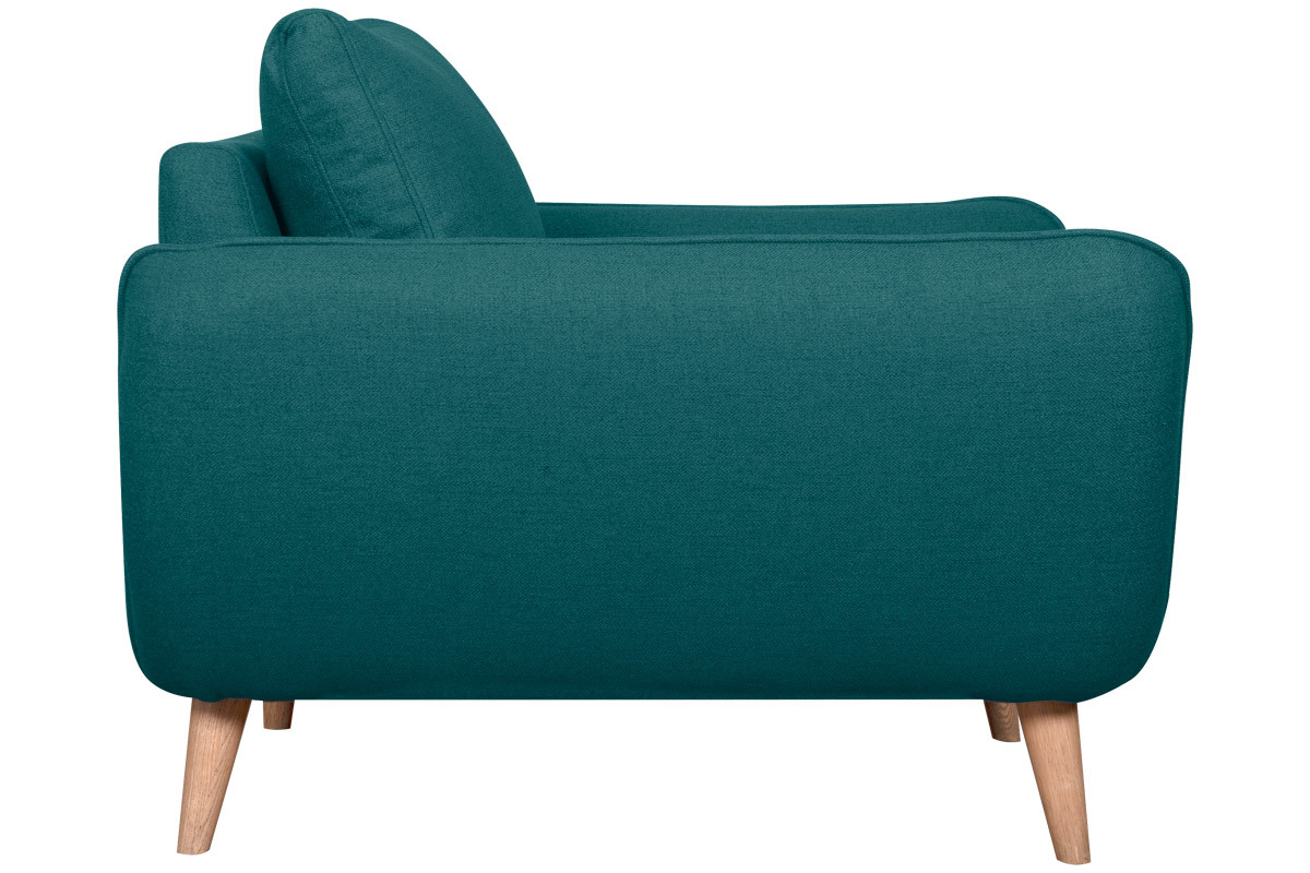 Poltrona scandinava blu petrolio e legno CREEP