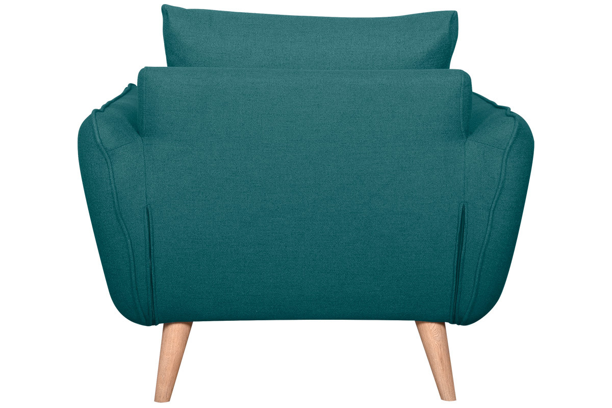 Poltrona scandinava blu petrolio e legno CREEP