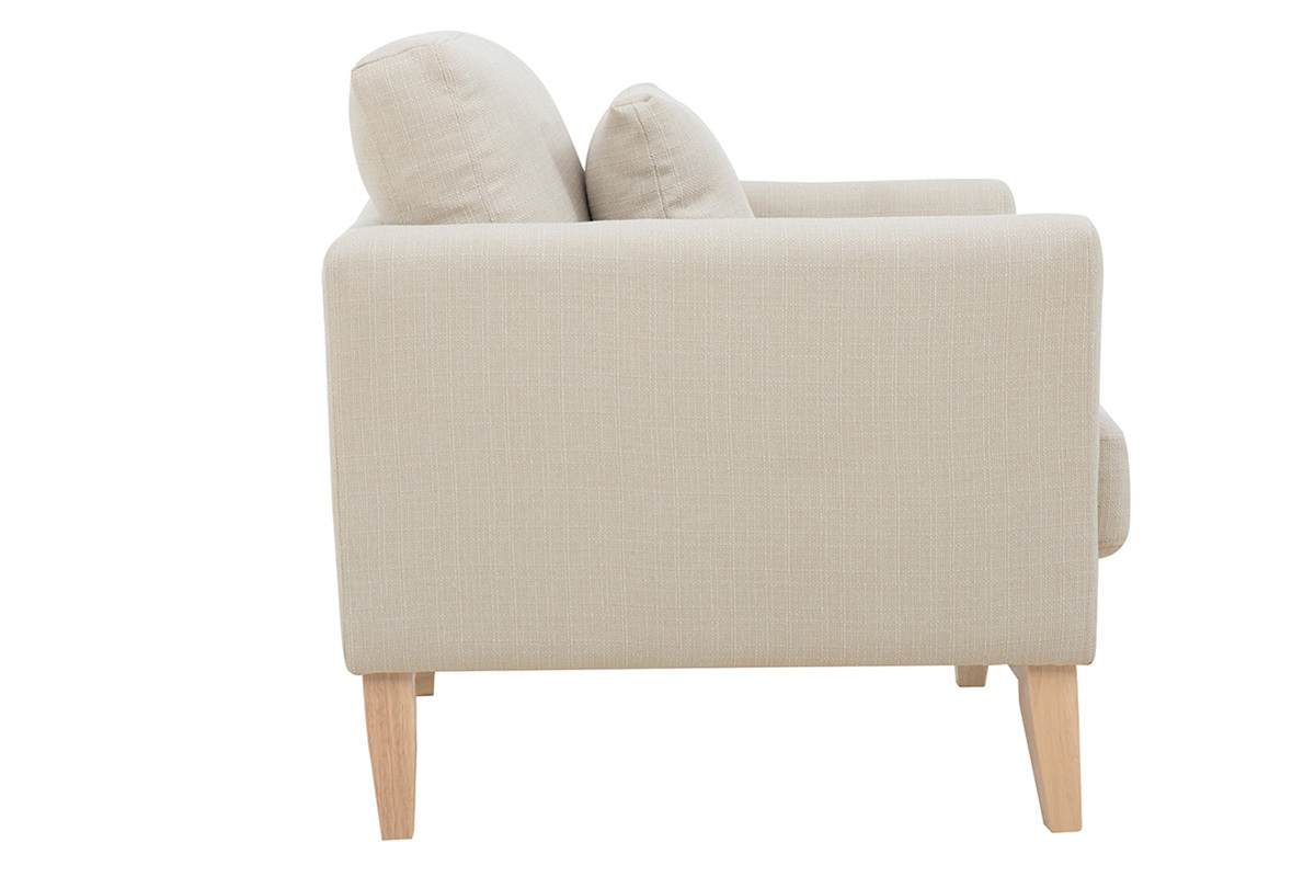 Poltrona scandinava effetto velluto color beige OSLO